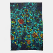 Virtuele bloem in blauwe gradiënt, verbrijzeld theedoek (Verticaal)