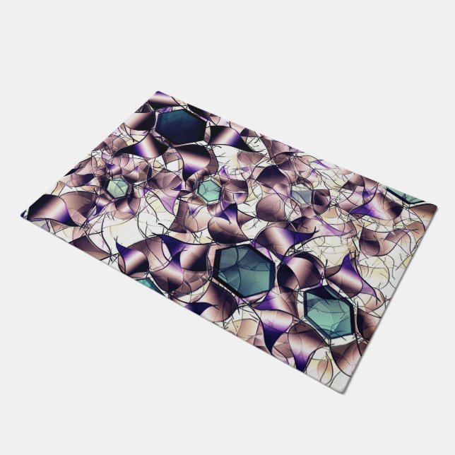 Virtuele bloem van het bericht in gradiënttonen deurmat (Schuin)