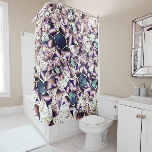 Virtuele bloem van het bericht in gradiënttonen douchegordijn (In situ)