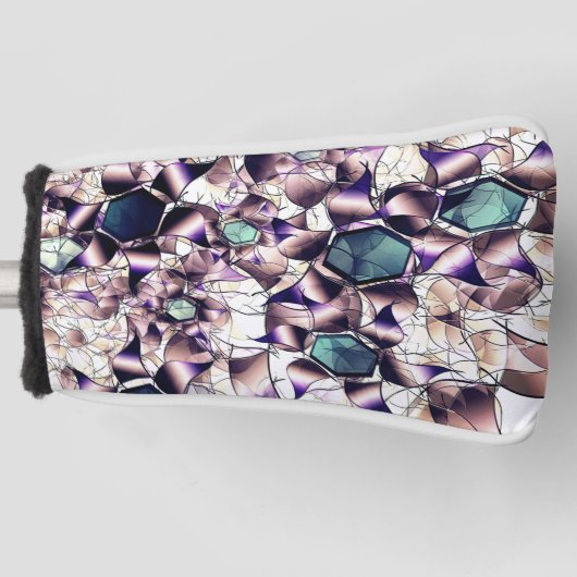 Virtuele bloem van het bericht in gradiënttonen golfheadcover (Voorkant)