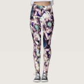 Virtuele bloem van het bericht in gradiënttonen leggings (Voorkant)