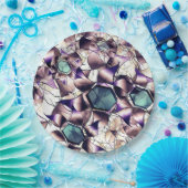 Virtuele bloem van het bericht in gradiënttonen papieren bordje (Feest)