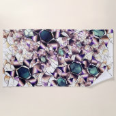 Virtuele bloem van het bericht in gradiënttonen strandlaken (Voorkant)