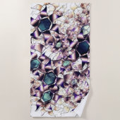 Virtuele bloem van het bericht in gradiënttonen strandlaken (Voorkant)