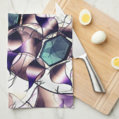 Virtuele bloem van het bericht in gradiënttonen theedoek (Quarter Fold)