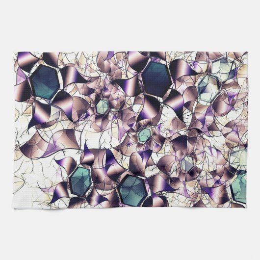 Virtuele bloem van het bericht in gradiënttonen theedoek (Horizontaal)