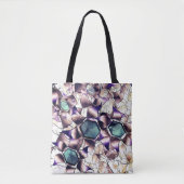 Virtuele bloem van het bericht in gradiënttonen tote bag (Voorkant)