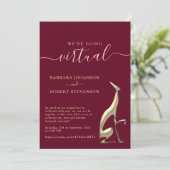 Virtuele Bourgondische zoom bruiloft uitnodiging (Staand voorkant)