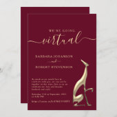 Virtuele Bourgondische zoom bruiloft uitnodiging (Voorkant / Achterkant)