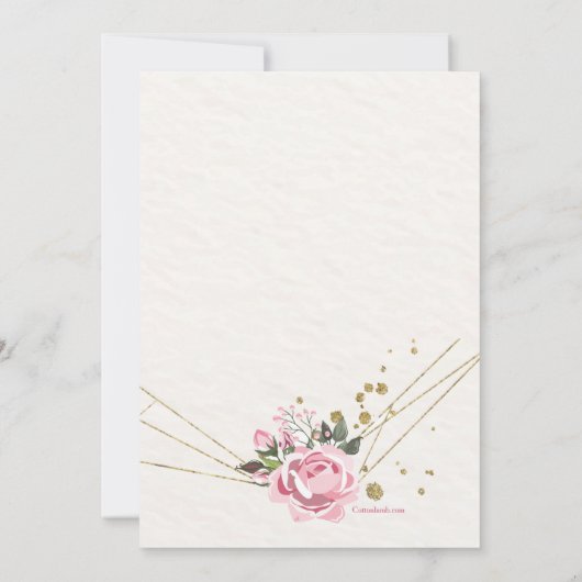 Virtuele bruids douche bloemen uitnodiging (Achterkant)