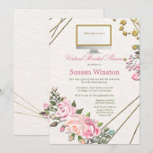 Virtuele bruids douche bloemen uitnodiging (Voorkant / Achterkant)