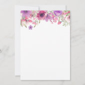 Virtuele bruids- of babyshower waterverf bloemmoti kaart (Achterkant)