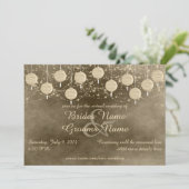 Virtuele bruiloft tussen ivoor lantaarns kaart (Staand voorkant)