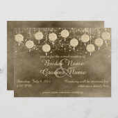 Virtuele bruiloft tussen ivoor lantaarns kaart (Voorkant / Achterkant)