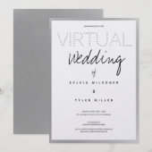 Virtuele bruiloft White Silver Black Typografie (Voorkant / Achterkant)
