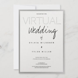 Virtuele bruiloft White Silver Black Typografie