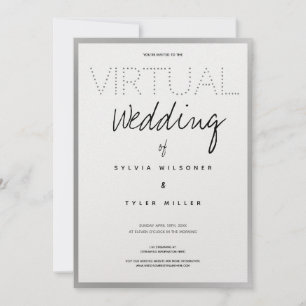 Virtuele bruiloft White Silver Black Typografie