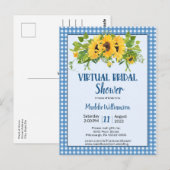 Virtuele Bruiloftsshower Rustieke Landelijke Bloem Briefkaart (Voorkant / Achterkant)