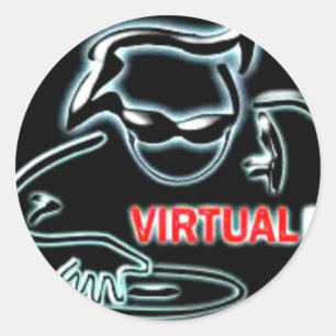 Virtuele DJ BIG Ronde Sticker