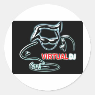 virtuele dj ronde sticker