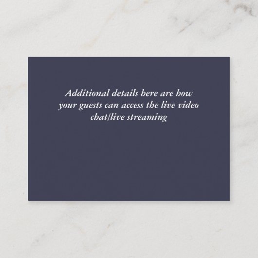 Virtuele Douche FOTO Huwelijk Live Chat Budget Advieskaart (Achterkant)