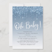 Virtuele douche Glitter Oh Baby Boy Blue Kaart (Voorkant)