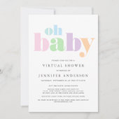 Virtuele douche | Oh Baby Pastel Minimal Modern Kaart (Voorkant)