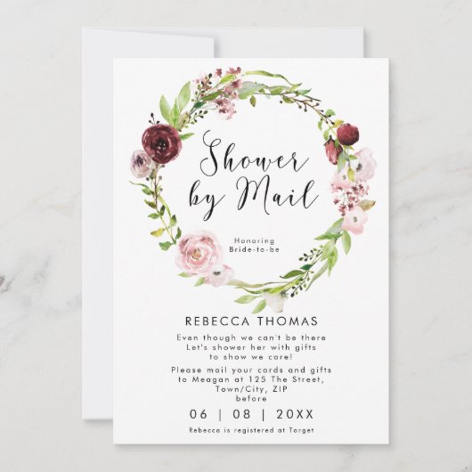 Virtuele douche per post Bloemen vrijgezellenfeest Kaart (Voorkant)