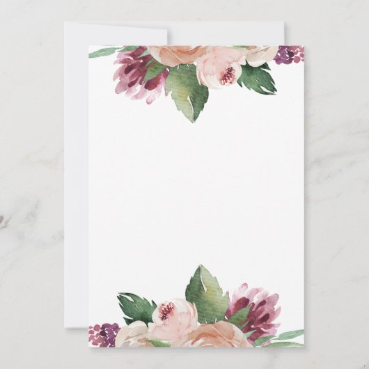 virtuele douche per post floral vrijgezellenfeest kaart (Achterkant)