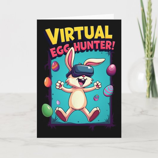 Virtuele Eier Jager - Grappige Gamer Bunny Vr Pase Kaart (Voorkant)