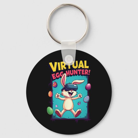 Virtuele Eier Jager - Grappige Gamer Bunny Vr Pase Sleutelhanger (Voorkant)