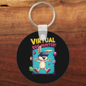Virtuele Eier Jager - Grappige Gamer Bunny Vr Pase Sleutelhanger (Voorkant)