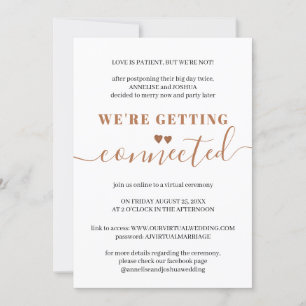 Virtuele elegante, moderne typografische bruiloft kaart