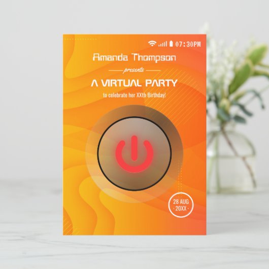 Virtuele feestdag in de zomer kaart (Staand voorkant)