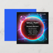 Virtuele feestdag met ruimtethema kaart (Voorkant / Achterkant)