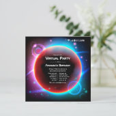 Virtuele feestdag met ruimtethema kaart (Staand voorkant)