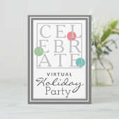 Virtuele feestdag vieren kaart (Staand voorkant)