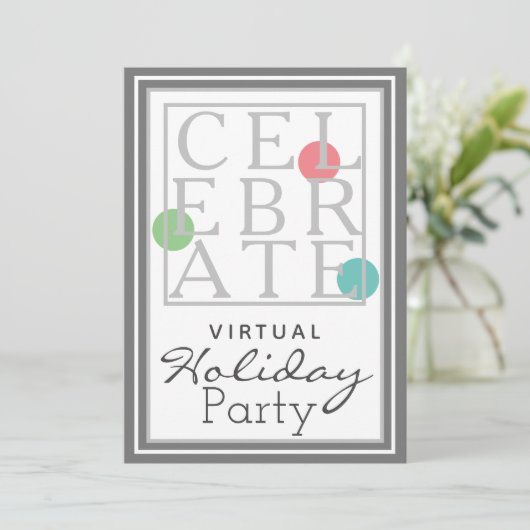 Virtuele feestdag vieren kaart (Staand voorkant)