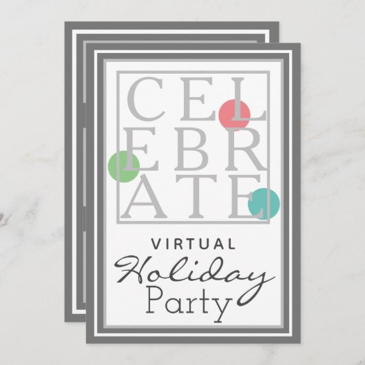 Virtuele feestdag vieren kaart (Voorkant / Achterkant)