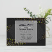 Virtuele feestdag voor zwarte en gouden geometrisc kaart (Staand voorkant)