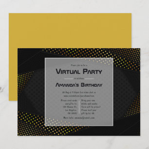 Virtuele feestdag voor zwarte en gouden geometrisc kaart