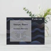 Virtuele feestdag voor zwarte en gouden geometrisc kaart (Staand voorkant)