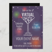 Virtuele feestuitnodiging voor het online vieren kaart (Voorkant / Achterkant)