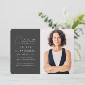 Virtuele feestvieren haar moderne eenvoudige foto kaart (Staand voorkant)