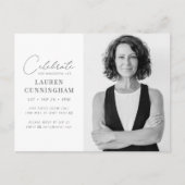 Virtuele feestvieren haar moderne eenvoudige foto uitnodiging briefkaart (Voorkant)