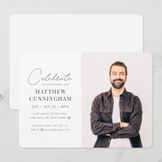 Virtuele feestvieren zijn levensmoderne, eenvoudig kaart (Voorkant / Achterkant)