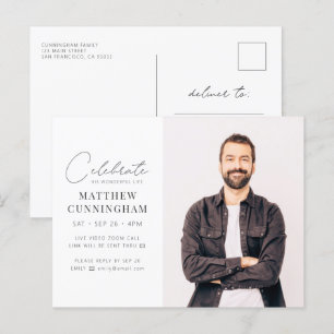 Virtuele feestvieren zijn levensmoderne, eenvoudig uitnodiging briefkaart