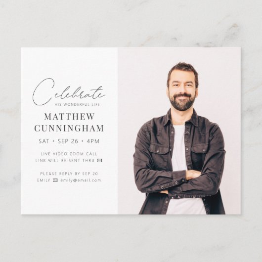 Virtuele feestvieren zijn levensmoderne, eenvoudig uitnodiging briefkaart (Voorkant)