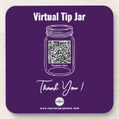 Virtuele fooienpot, aangepast QR-code betaalapp pa Bier Onderzetter (Voorkant)