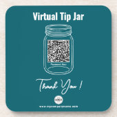 Virtuele fooienpot, aangepaste QR-code betaalapp T Bier Onderzetter (Voorkant)